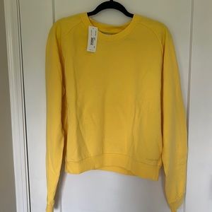 NWT Outdoor Voices Organic Cotton Terry Crewneck Sweatshirt Yellow Medium/Large